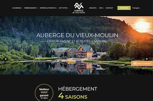 Conception de site Web Auberge du Vieux-Moulin, Lanaudière