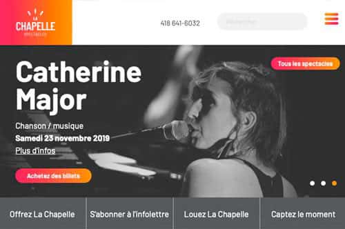 Conception de site Web La Chapelle spectacles, Québec